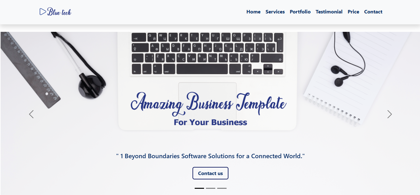 business website home page